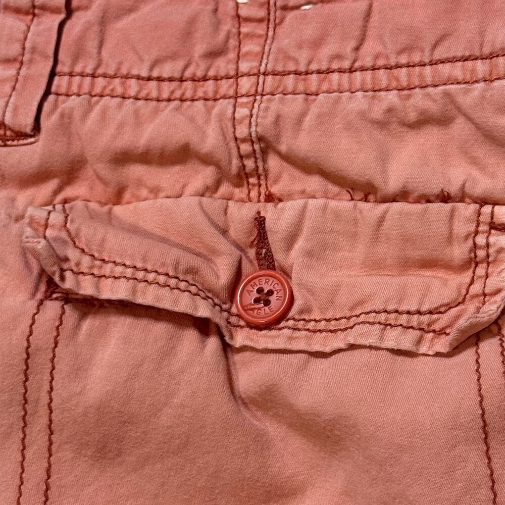 Vintage Y2K American Eagle Outfitter Women’s Roll Up Hem Peach Shorts Size 12 - Picture 12 of 16